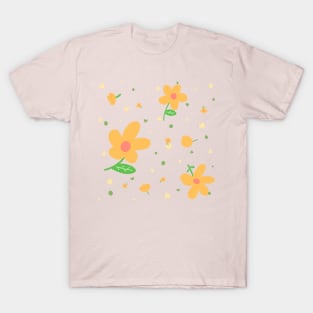 Yellow Flower seamless pattern drawing T-Shirt